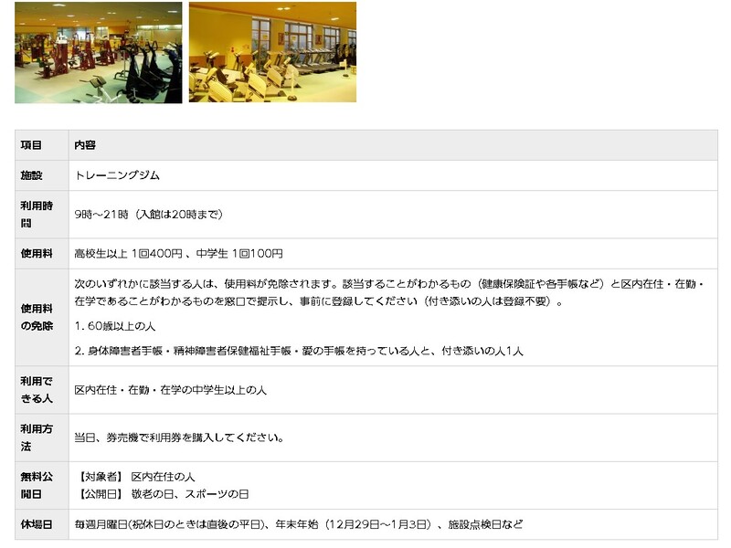渋谷区猿楽トレーニングジムの施設画像